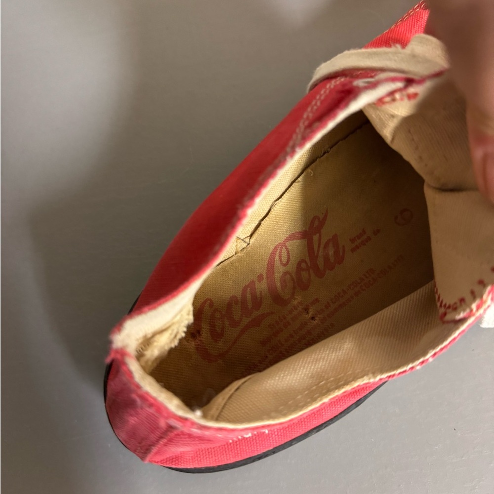 Vintage 80s Coca-Cola Canvas Sneakers Red Low-Top | Size 7 Retro Streetwear - Picture 10 of 11